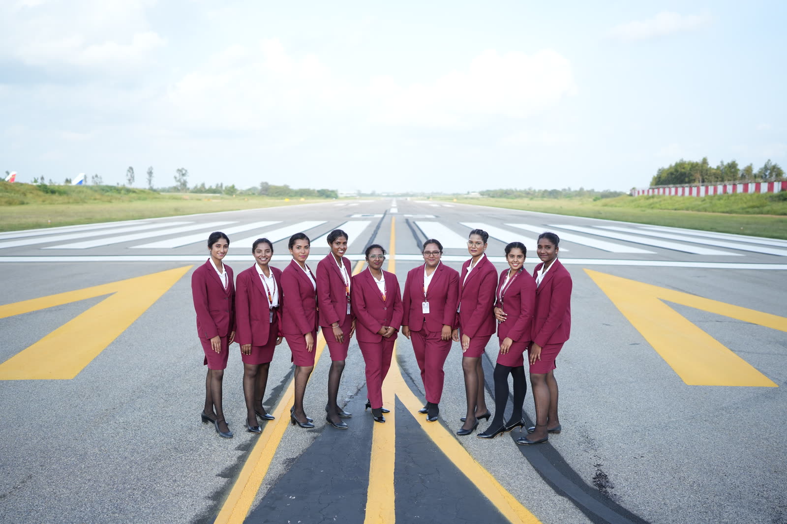 Brandcrew students during a professional shoot on the airfield