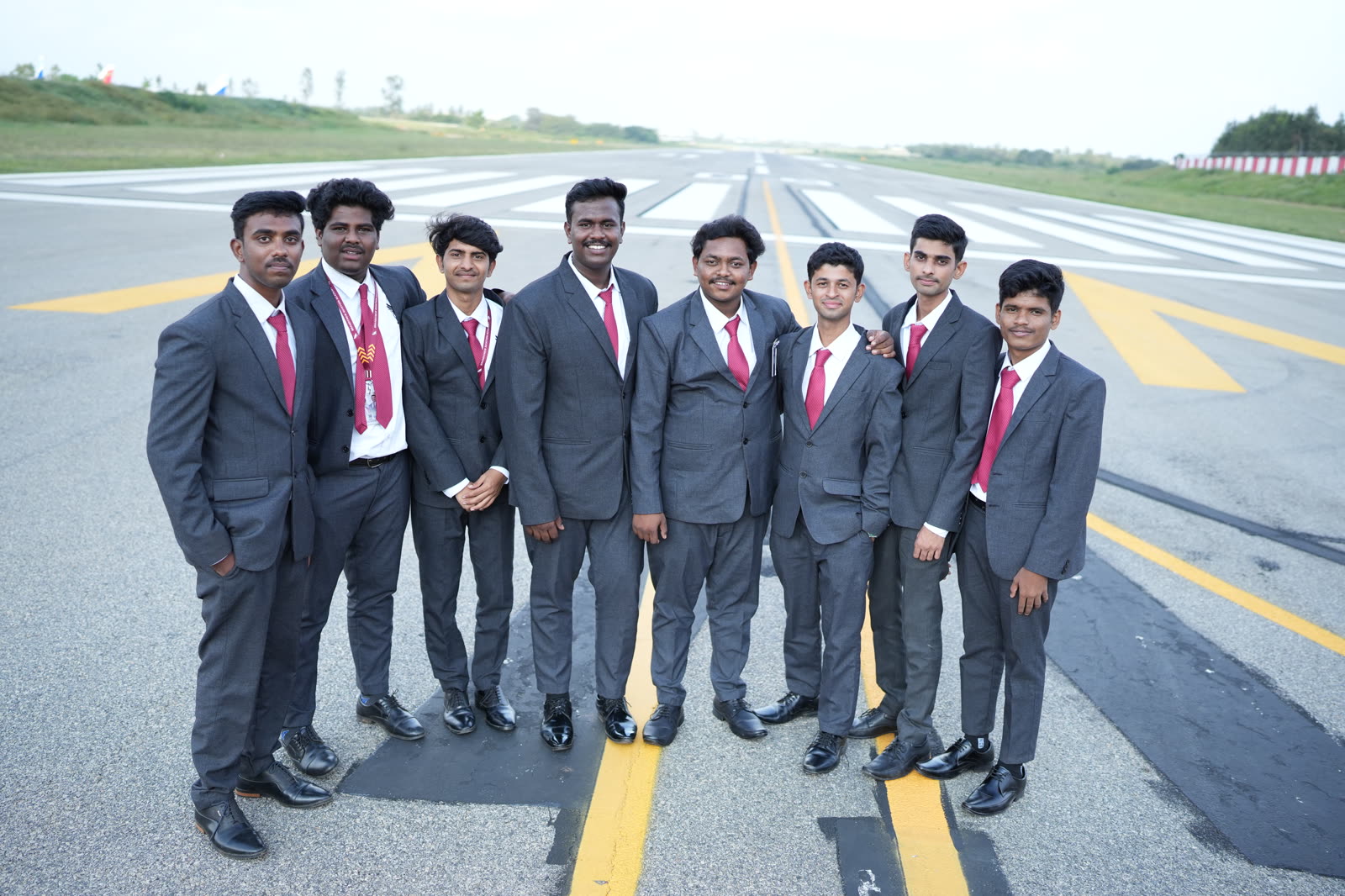 Brandcrew students during a professional shoot on the airfield