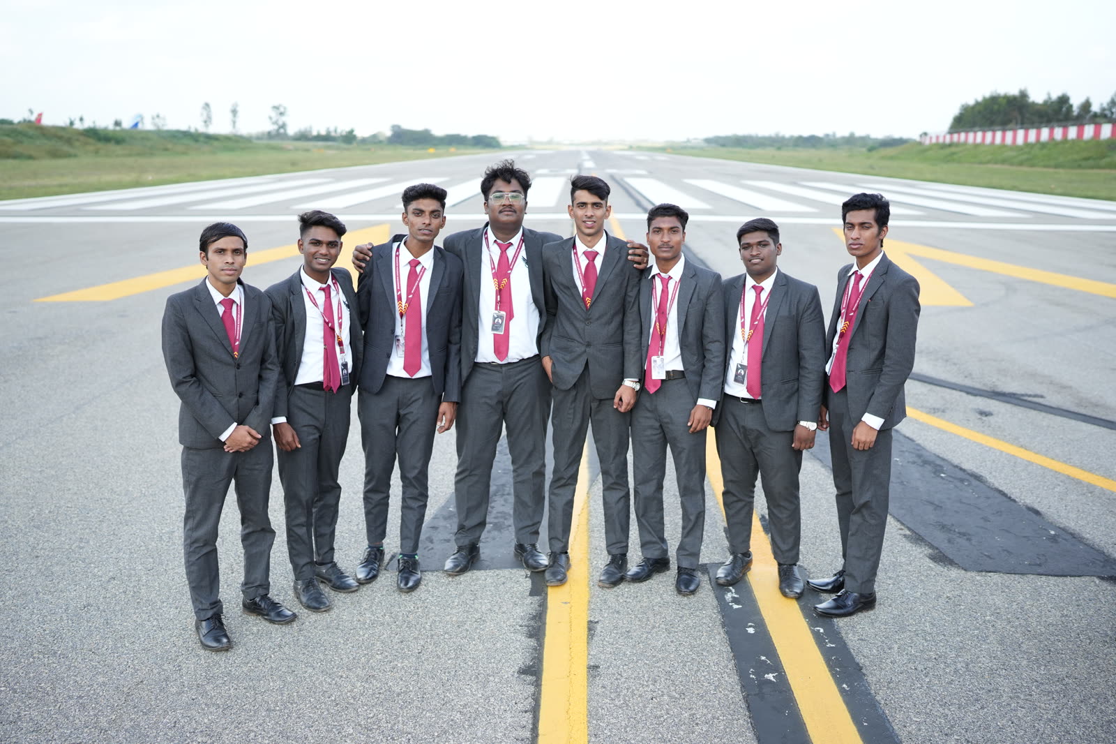 Brandcrew students during a professional shoot on the airfield