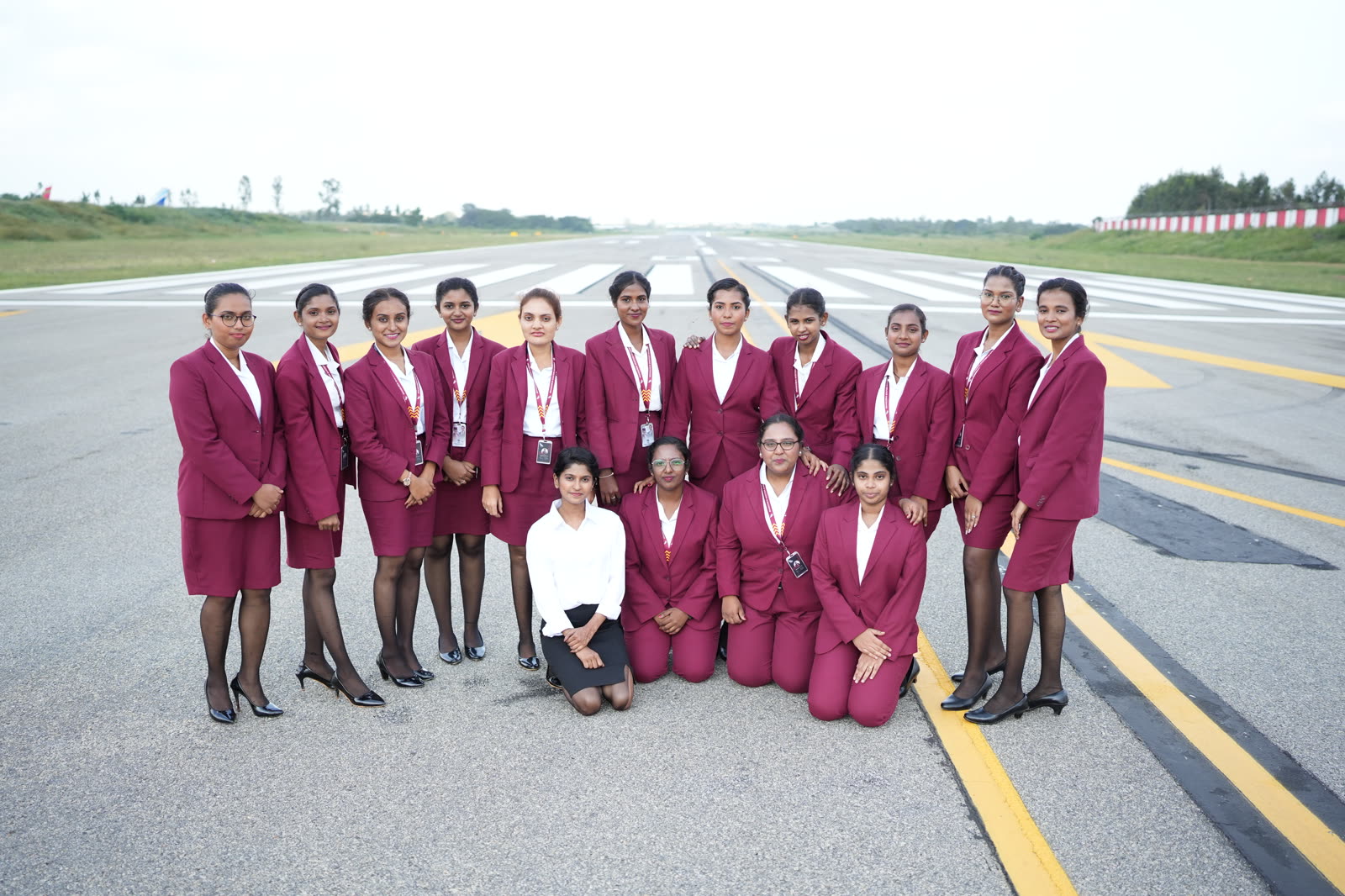 Brandcrew students during a professional shoot on the airfield