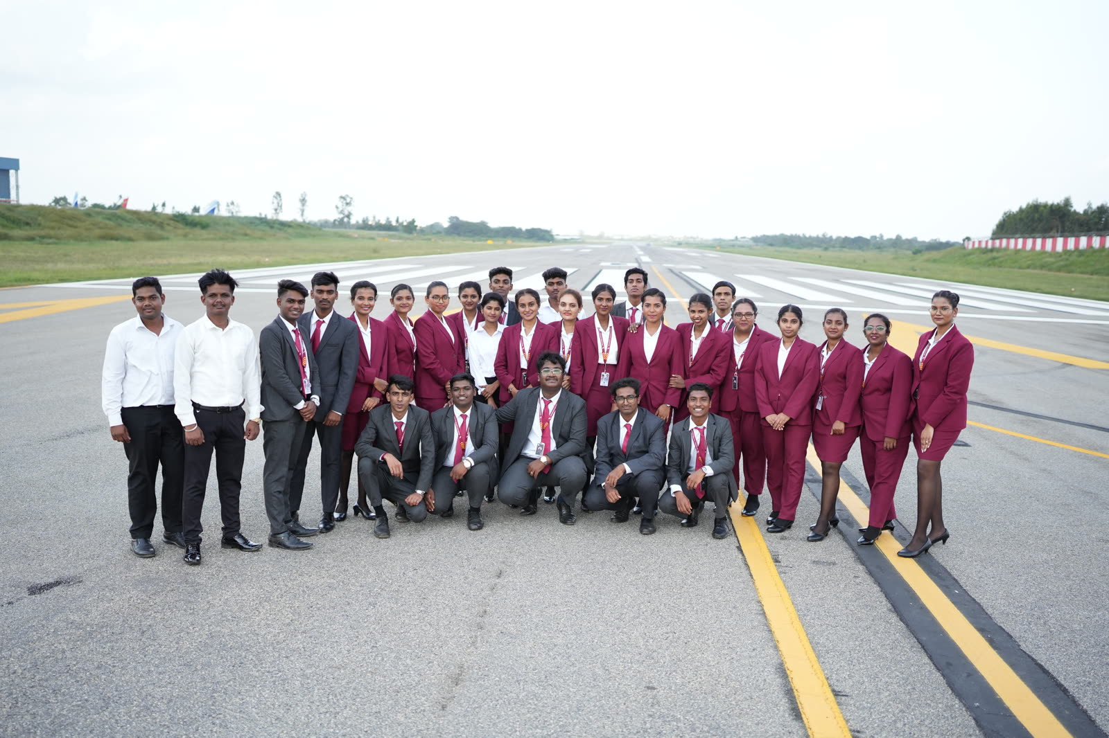 Brandcrew students during a professional shoot on the airfield