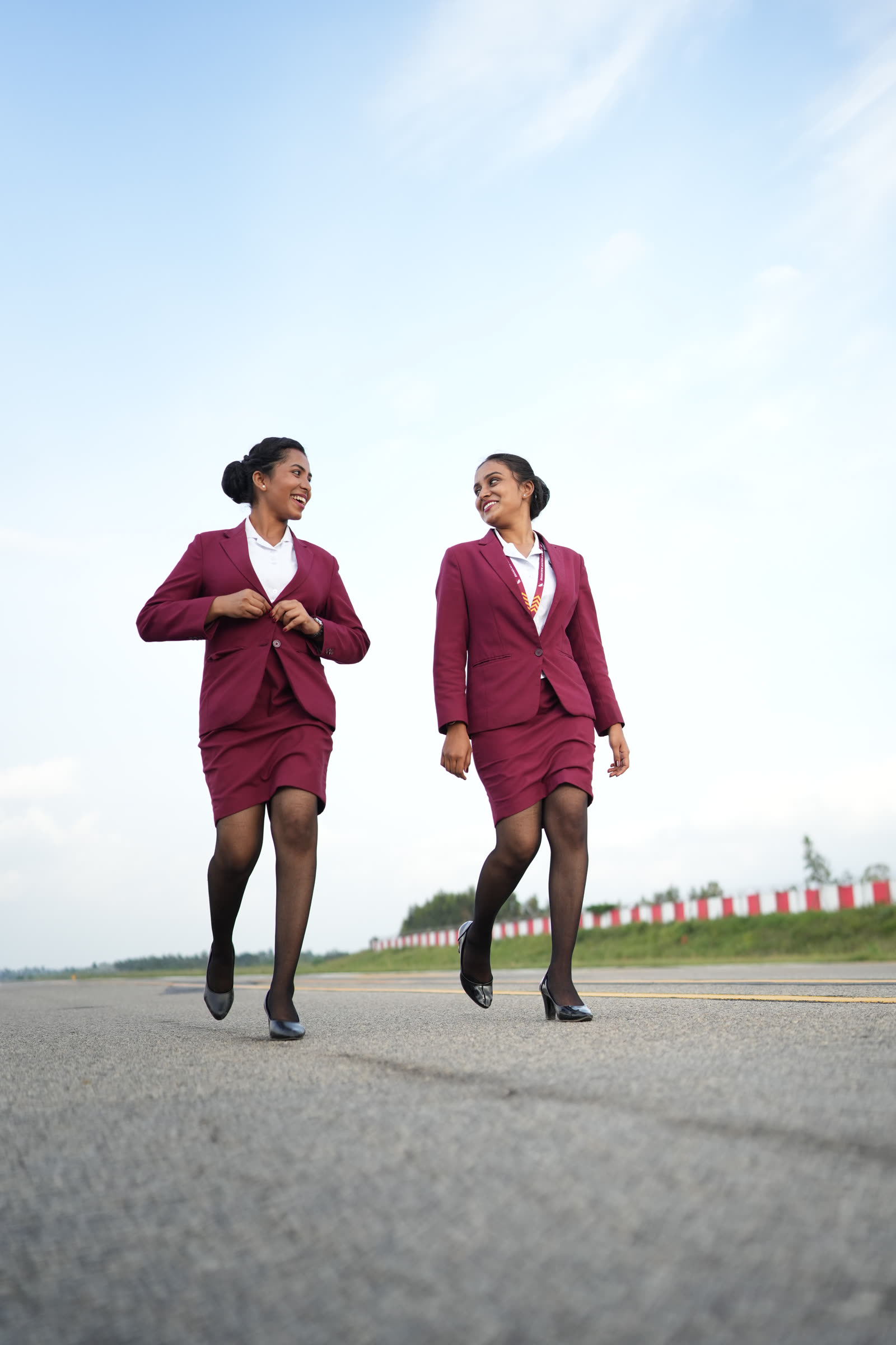 Brandcrew students during a professional shoot on the airfield