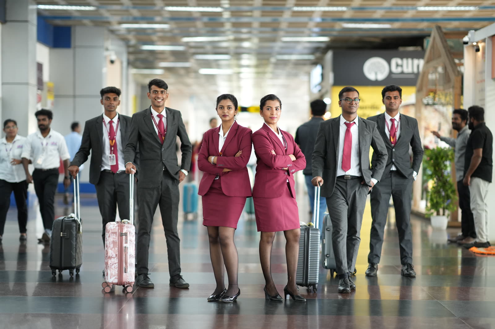 Brandcrew students during a professional shoot on the airfield