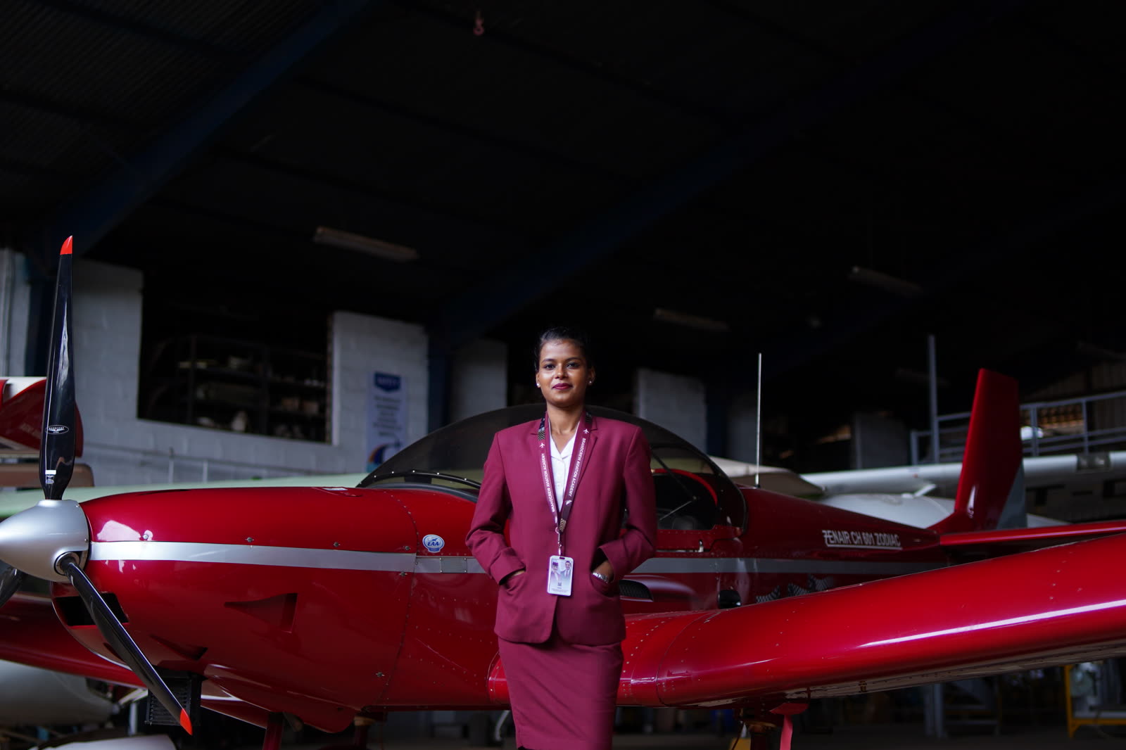 Brandcrew students during a professional shoot on the airfield