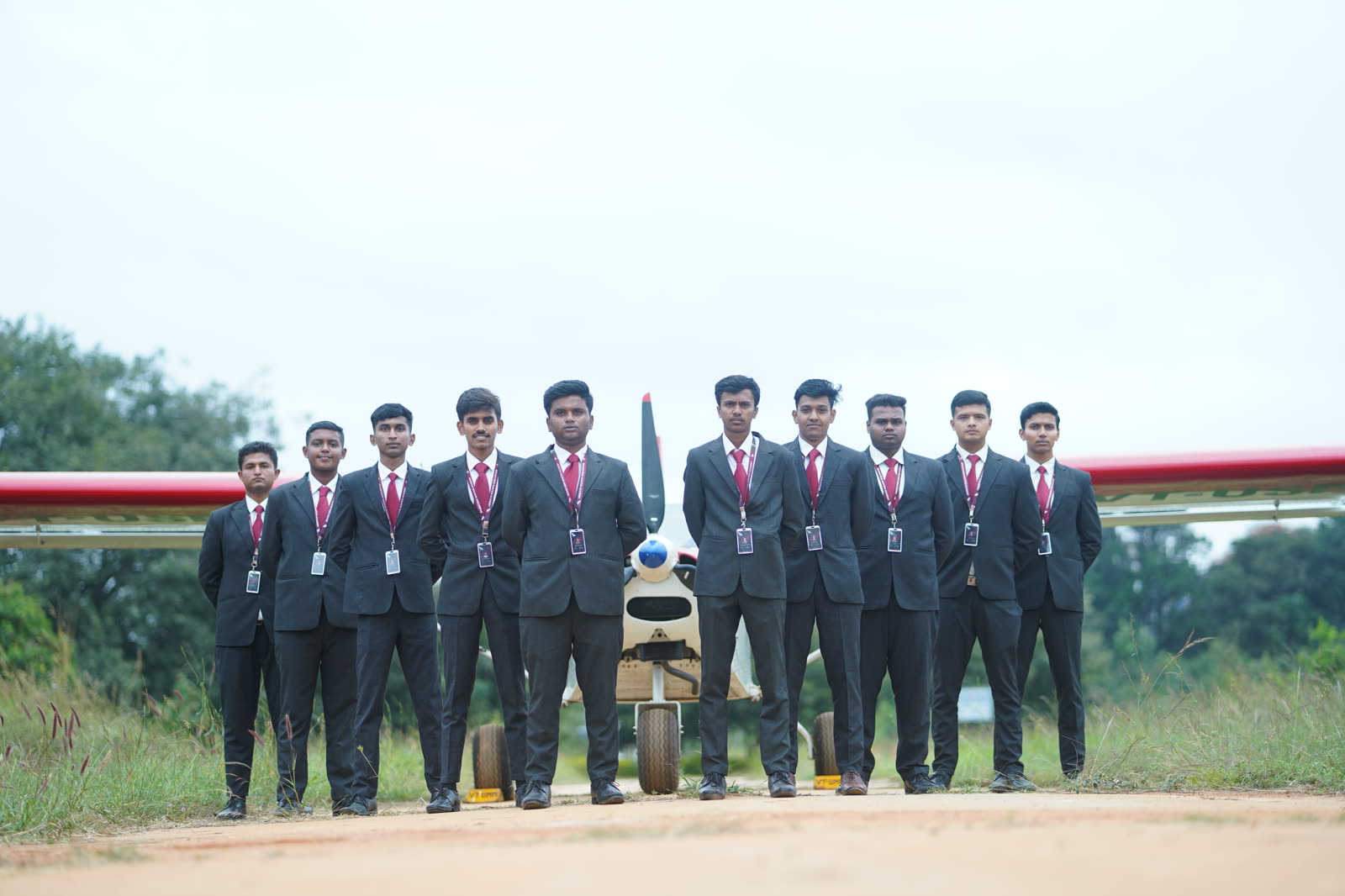 Brandcrew students during a professional shoot on the airfield