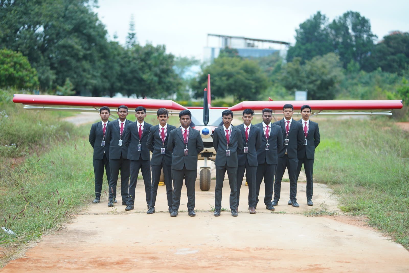Brandcrew students during a professional shoot on the airfield