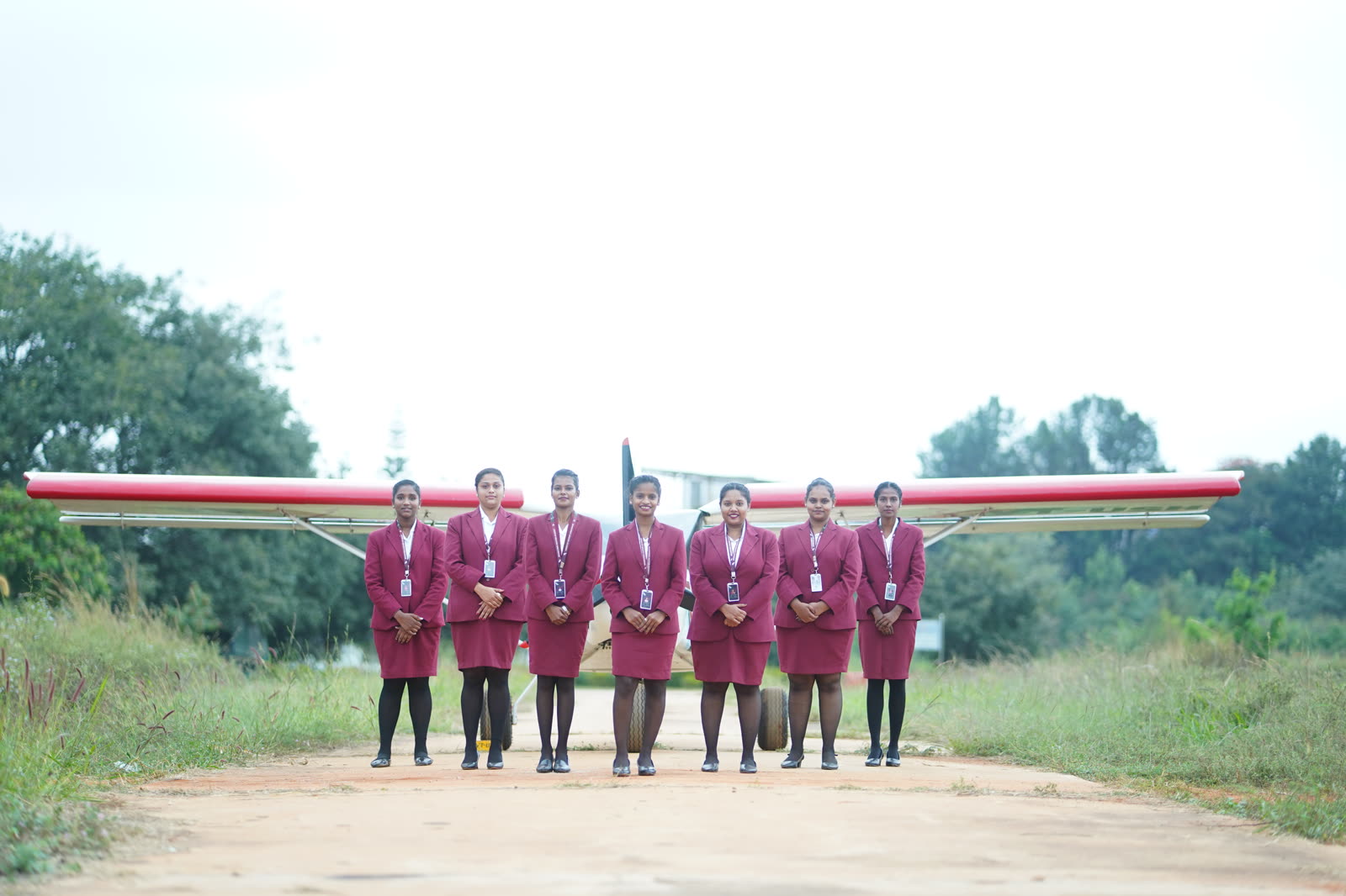 Brandcrew students during a professional shoot on the airfield