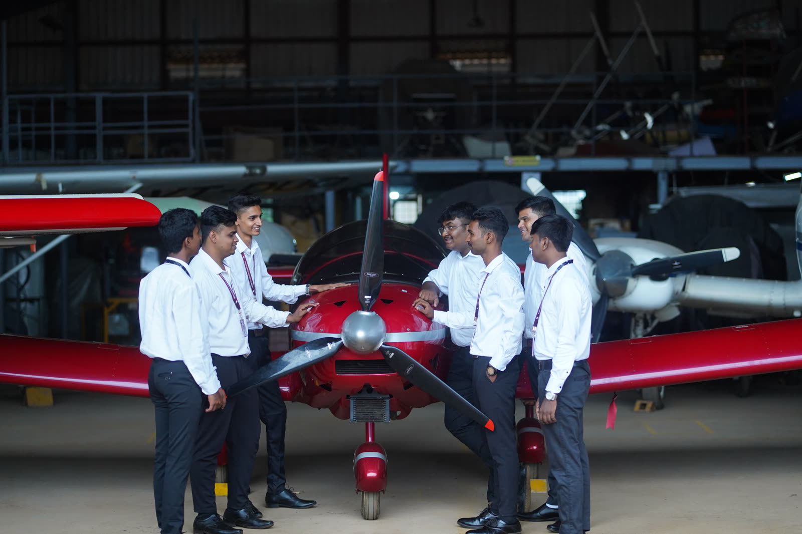 Brandcrew students during a professional shoot on the airfield